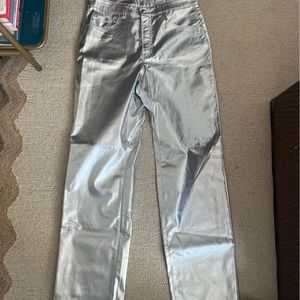 NWT H&M silver faux leather pants